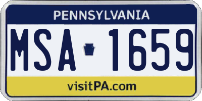 PA license plate MSA1659