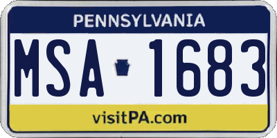 PA license plate MSA1683