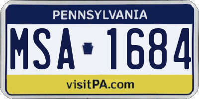 PA license plate MSA1684