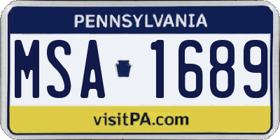 PA license plate MSA1689