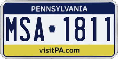 PA license plate MSA1811