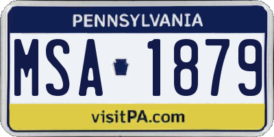 PA license plate MSA1879