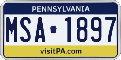 PA license plate MSA1897