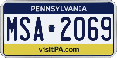 PA license plate MSA2069