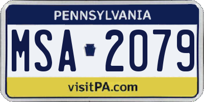 PA license plate MSA2079