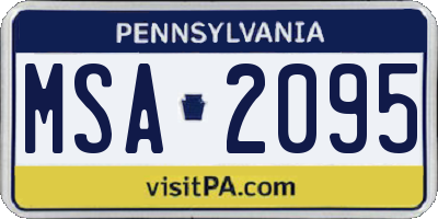 PA license plate MSA2095
