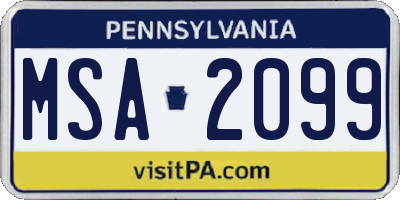 PA license plate MSA2099