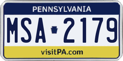 PA license plate MSA2179
