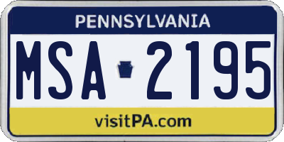 PA license plate MSA2195
