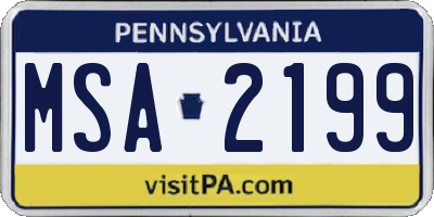 PA license plate MSA2199
