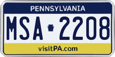PA license plate MSA2208