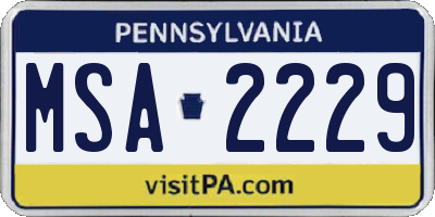 PA license plate MSA2229