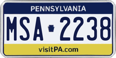 PA license plate MSA2238
