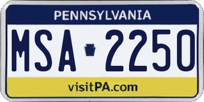 PA license plate MSA2250