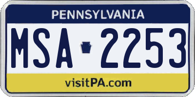 PA license plate MSA2253