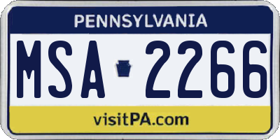 PA license plate MSA2266