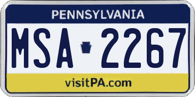 PA license plate MSA2267