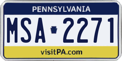 PA license plate MSA2271