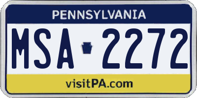 PA license plate MSA2272