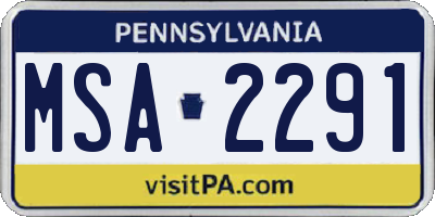 PA license plate MSA2291
