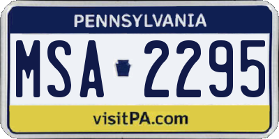 PA license plate MSA2295