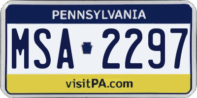 PA license plate MSA2297