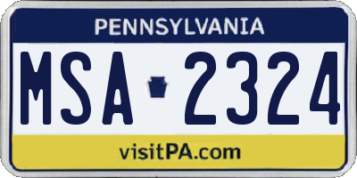 PA license plate MSA2324