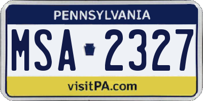 PA license plate MSA2327