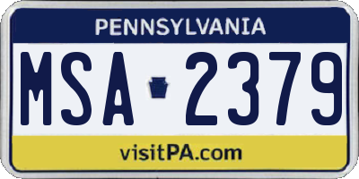 PA license plate MSA2379