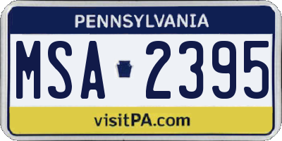 PA license plate MSA2395