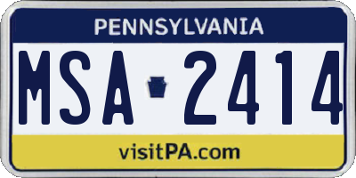 PA license plate MSA2414