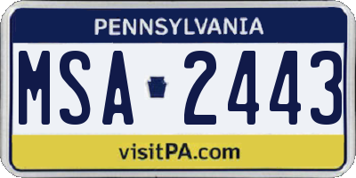 PA license plate MSA2443