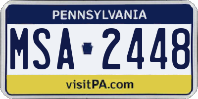 PA license plate MSA2448