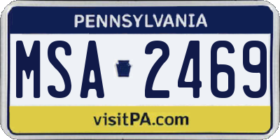 PA license plate MSA2469