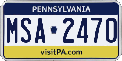 PA license plate MSA2470