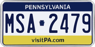 PA license plate MSA2479