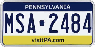 PA license plate MSA2484