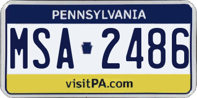 PA license plate MSA2486