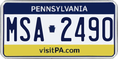 PA license plate MSA2490