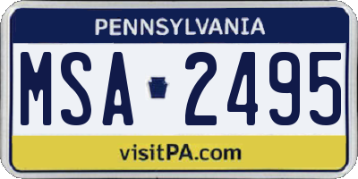 PA license plate MSA2495