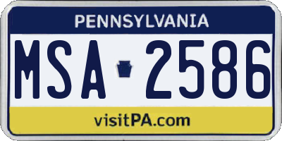PA license plate MSA2586