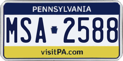 PA license plate MSA2588