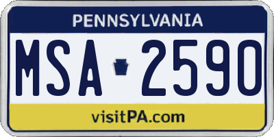 PA license plate MSA2590
