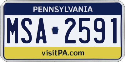 PA license plate MSA2591