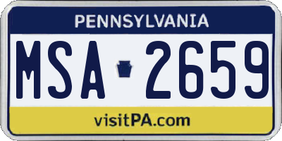 PA license plate MSA2659