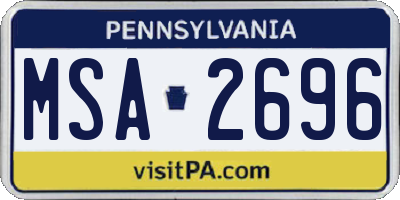 PA license plate MSA2696