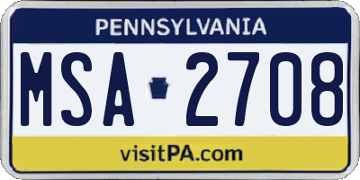 PA license plate MSA2708