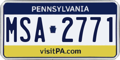 PA license plate MSA2771