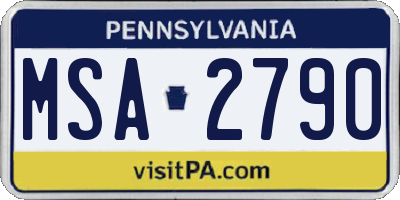 PA license plate MSA2790