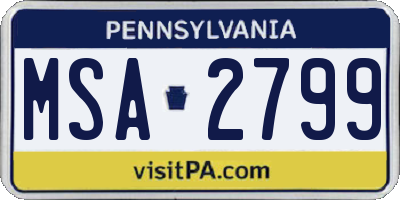 PA license plate MSA2799